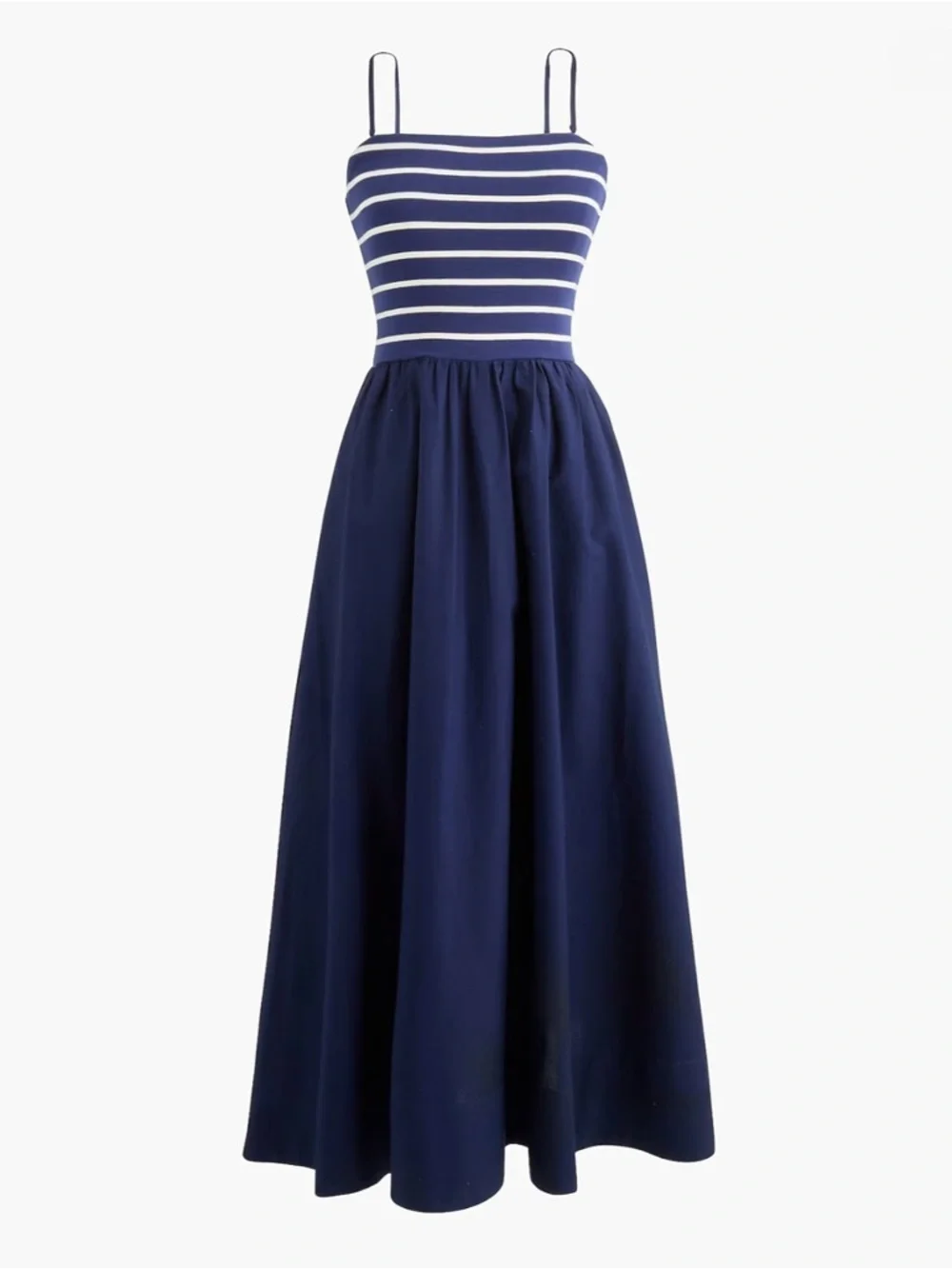 NWT J. Crew Mixed-media Midi Dress Navy Blue